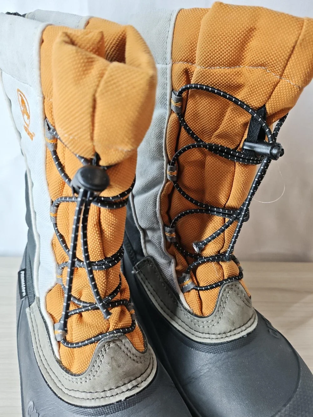 Crocs Snow Boots Toddler Size C2 Orange Gray Black Snomini Primaloft Winter